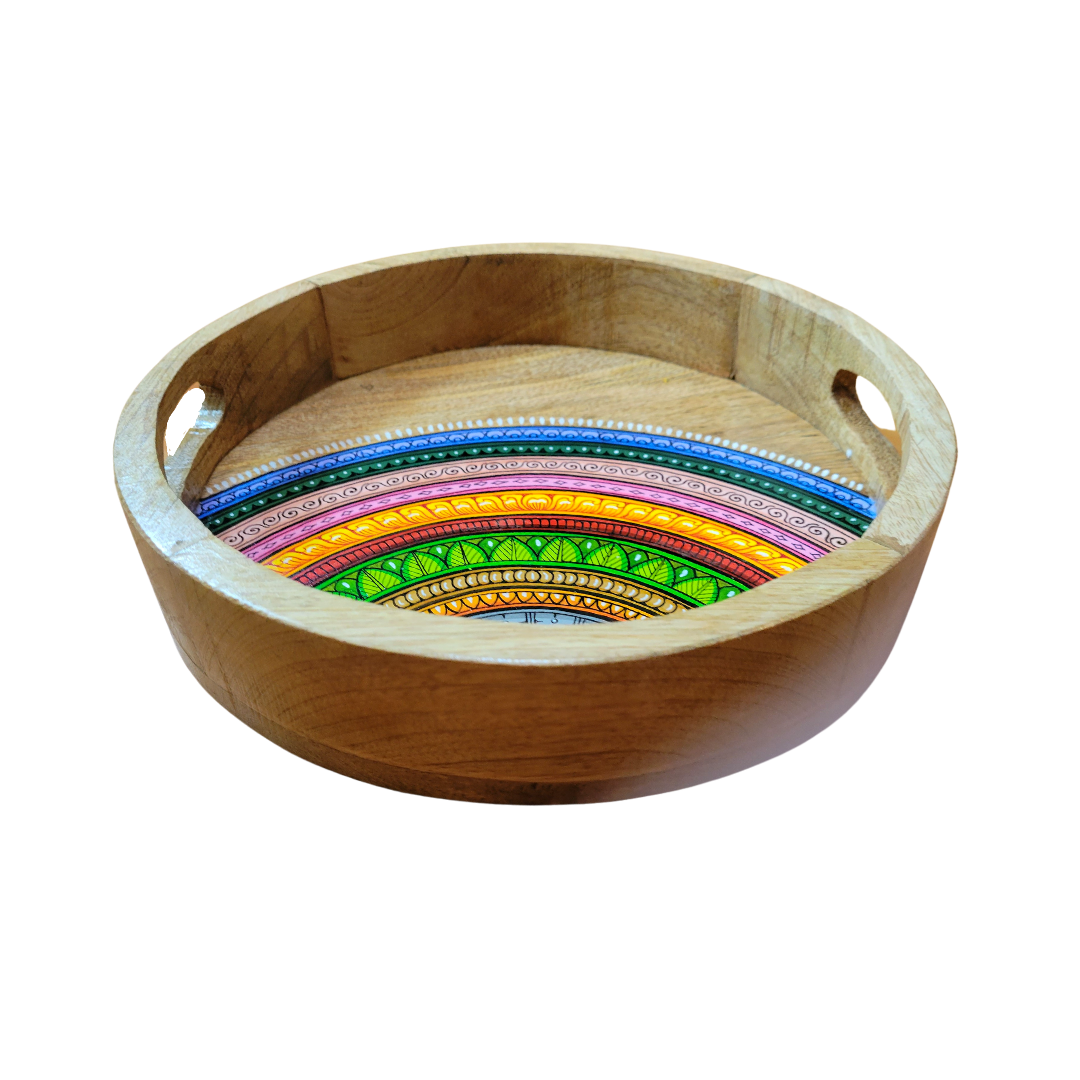 Wooden Tray Round Natural